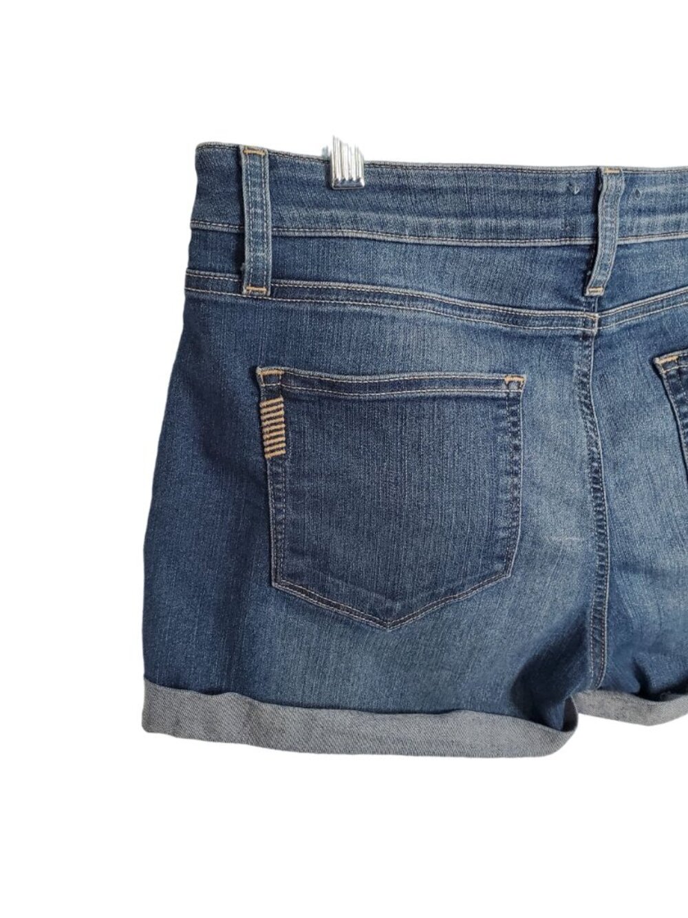 Paige Size 29 Jean Shorts Jimmie Jimmie Denim Stretch 3" Medium Wash Whiskers - Picture 7 of 11